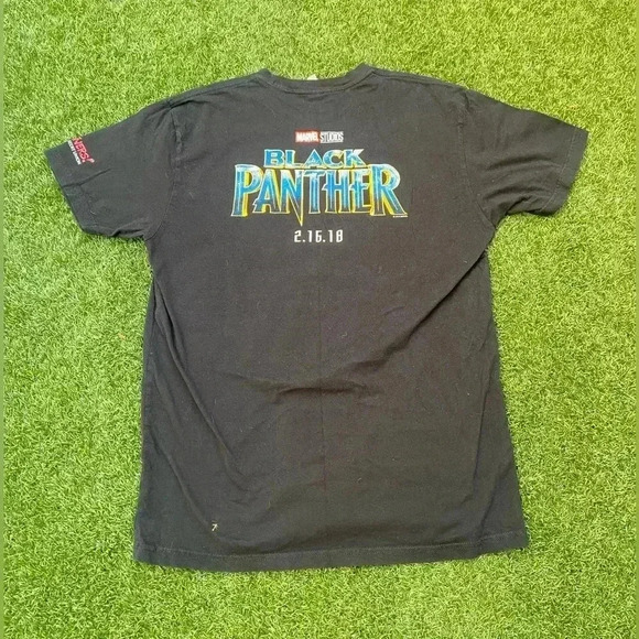 ‘18 Marvel Black Panther Movie Promo Black Tee - Picture 1 of 5
